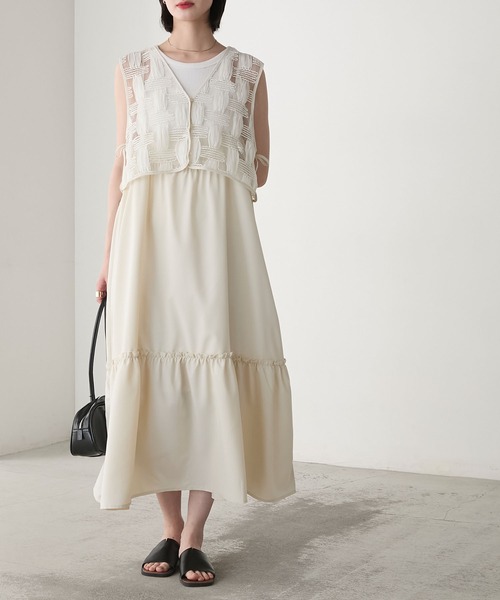 forksy.】幾何学コードレースベスト&ワンピースセット forksy.│MONO