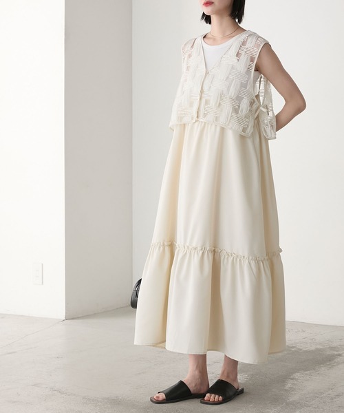 forksy.】幾何学コードレースベスト&ワンピースセット forksy.│MONO