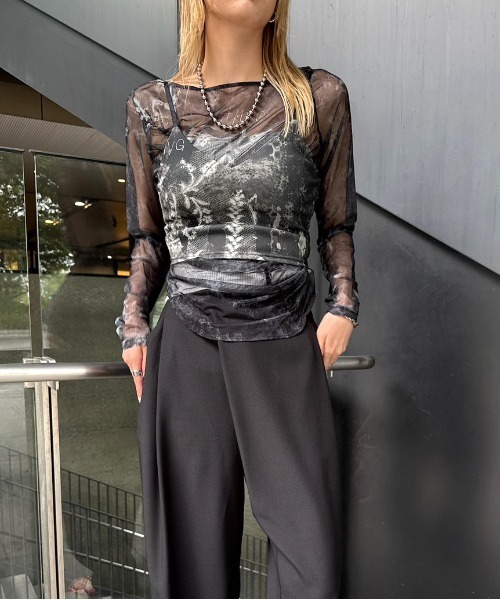 セール】MEDI TROMPE L'OEIL LACE PRINT BRA TOP（キャミソール
