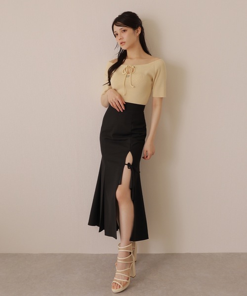 M DOLLY original* slit ribbon mermaid skirt/スリットリボン