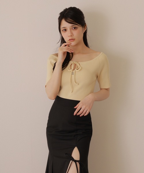 M DOLLY original* slit ribbon mermaid skirt/スリットリボン