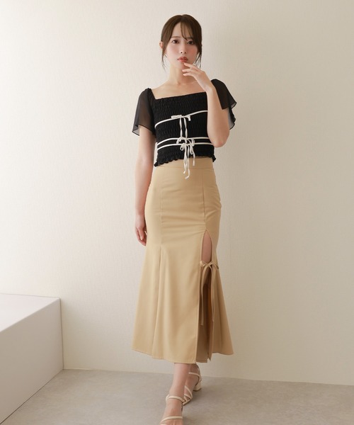 スカート Ribbon mermaid skirt m black M DOLLY original* slit ribbon mermaid skirt/スリットリボン