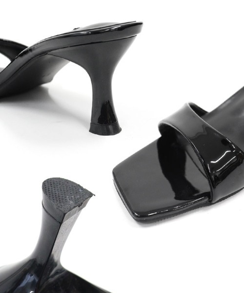 DONOBAN（ドノバン）の「スクエアトゥパテントミュール（サンダル・レディース・ブラック/グレイッシュベージュ・22.5cm/23.5cm/24.5cm）」の13枚目の写真