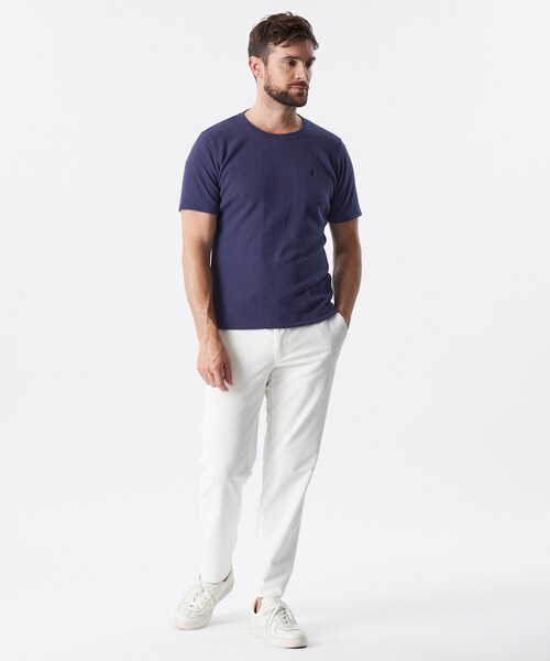 EPOCA UOMO（エポカウォモ）の「ランダムワッフルストライプカットソー（Tシャツ/カットソー・メンズ・ブルー/ブラック/ホワイト・46/48）」の6枚目の写真