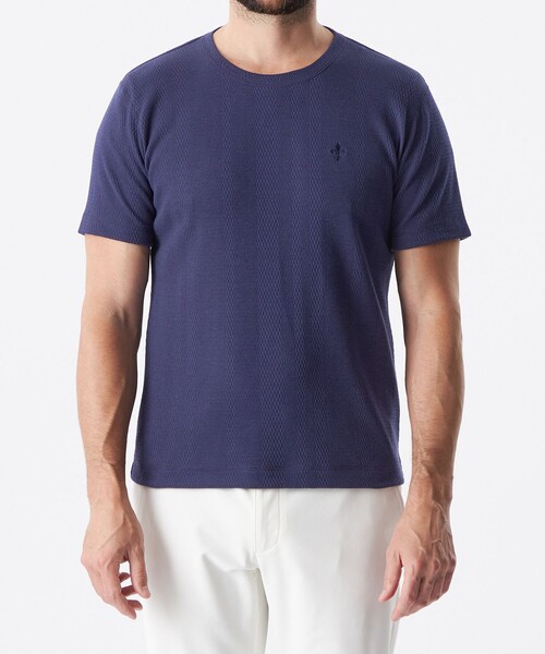 EPOCA UOMO（エポカウォモ）の「ランダムワッフルストライプカットソー（Tシャツ/カットソー・メンズ・ブルー/ブラック/ホワイト・46/48）」の7枚目の写真