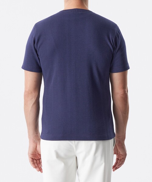 EPOCA UOMO（エポカウォモ）の「ランダムワッフルストライプカットソー（Tシャツ/カットソー・メンズ・ブルー/ブラック/ホワイト・46/48）」の9枚目の写真
