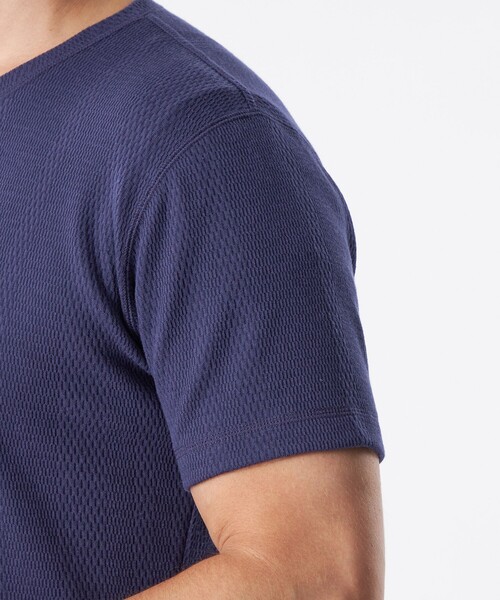 EPOCA UOMO（エポカウォモ）の「ランダムワッフルストライプカットソー（Tシャツ/カットソー・メンズ・ブルー/ブラック/ホワイト・46/48）」の10枚目の写真
