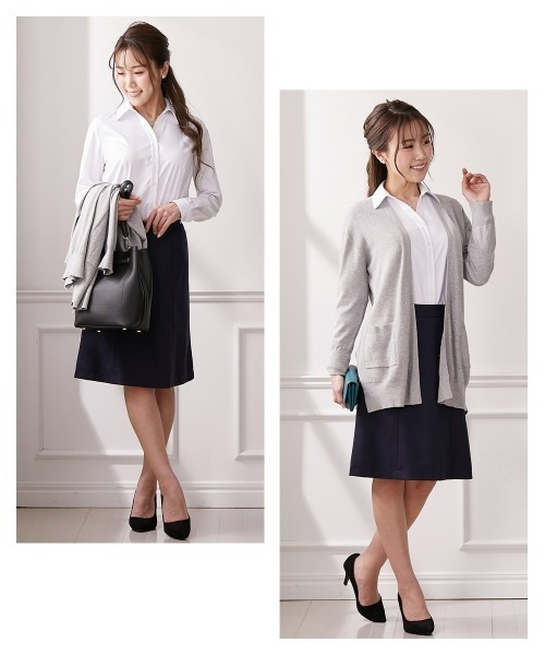Nissen glamor(ニッセングラマー)の「【大きい胸専用】ボタンがきちんと閉まる 長袖スキッパーシャツ(事務服・制服・白シャツ)(ビジネスシャツ・レディース・オフホワイト・S/LL/L/M)」の7枚目の写真