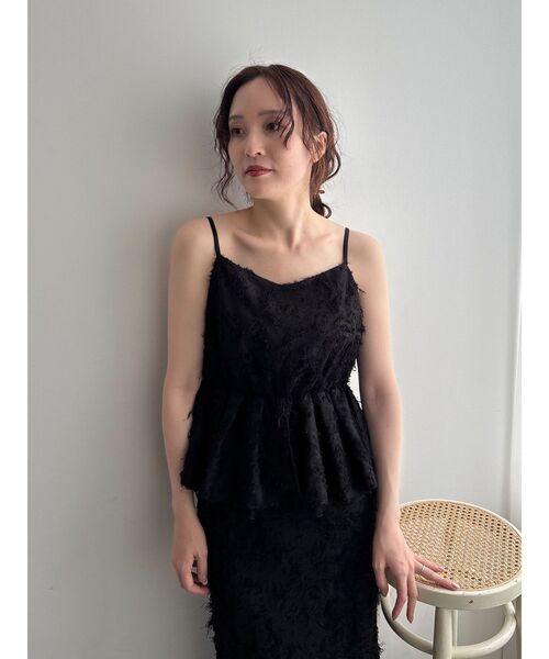 LAGUNAMOON（ラグナムーン）の「カットジャガードキャミソール（キャミソール・レディース・ブラック/アイボリー・FREE）」の7枚目の写真