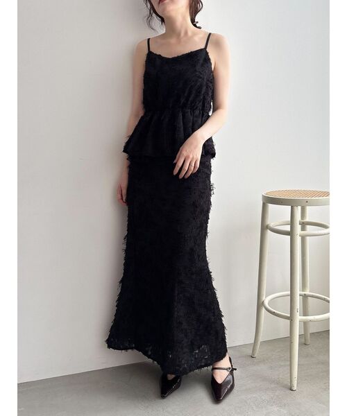 LAGUNAMOON（ラグナムーン）の「カットジャガードキャミソール（キャミソール・レディース・ブラック/アイボリー・FREE）」の9枚目の写真