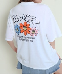 GORGE | 《サガラ刺繍×カラフルフラワー》レディース Tシャツ オーバーサイズ ロゴ バックデザイン 春夏秋(Tシャツ/カットソー)
