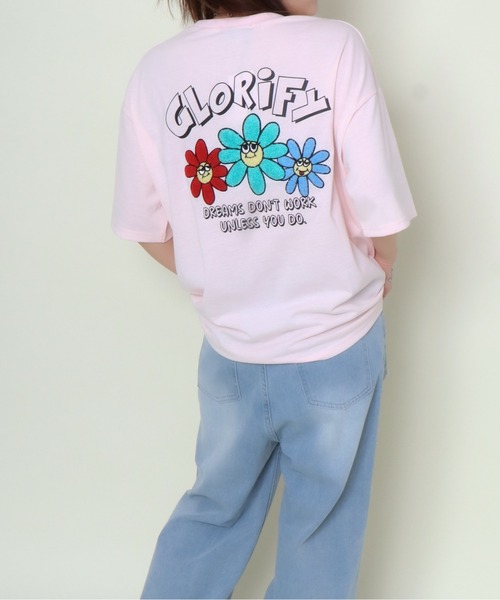 セール】《サガラ刺繍×カラフルフラワー》レディース Tシャツ