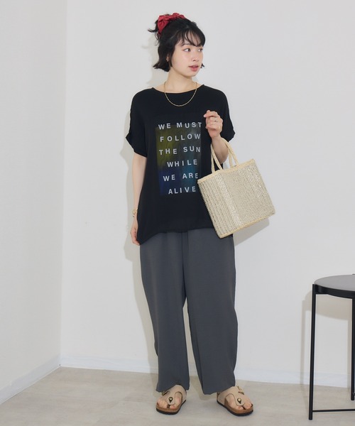 KATHARINE ROSS(キャサリンロス)の「【PILLINI/ピリーニ】ウォーターペインティングレイヤードTシャツ(Tシャツ/カットソー・レディース・ブラック/オフホワイト・MEDIUM)」の19枚目の写真