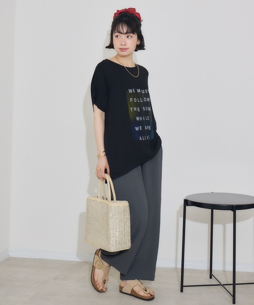 KATHARINE ROSS(キャサリンロス)の「【PILLINI/ピリーニ】ウォーターペインティングレイヤードTシャツ(Tシャツ/カットソー・レディース・ブラック/オフホワイト・MEDIUM)」の18枚目の写真