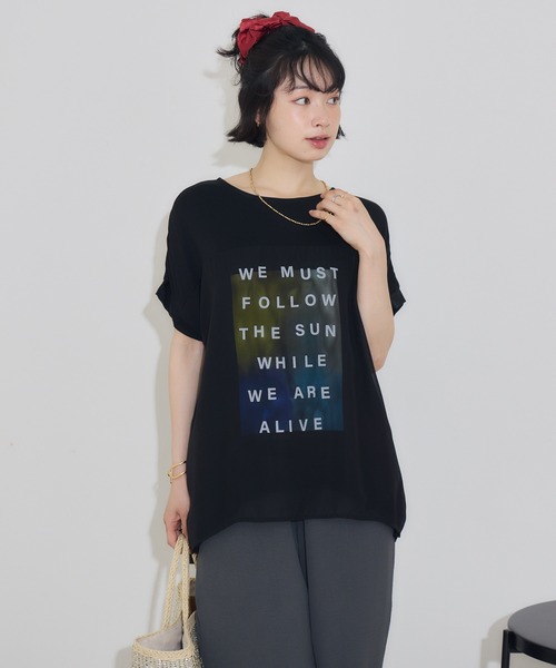 KATHARINE ROSS(キャサリンロス)の「【PILLINI/ピリーニ】ウォーターペインティングレイヤードTシャツ(Tシャツ/カットソー・レディース・ブラック/オフホワイト・MEDIUM)」の17枚目の写真