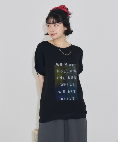 KATHARINE ROSS(キャサリンロス)の「【PILLINI/ピリーニ】ウォーターペインティングレイヤードTシャツ(Tシャツ/カットソー・レディース・ブラック/オフホワイト・MEDIUM)」の16枚目の写真