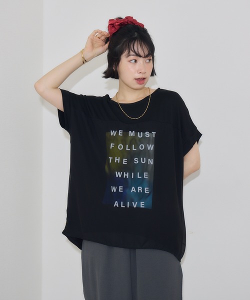 KATHARINE ROSS(キャサリンロス)の「【PILLINI/ピリーニ】ウォーターペインティングレイヤードTシャツ(Tシャツ/カットソー・レディース・ブラック/オフホワイト・MEDIUM)」の15枚目の写真