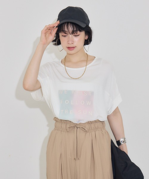 KATHARINE ROSS(キャサリンロス)の「【PILLINI/ピリーニ】ウォーターペインティングレイヤードTシャツ(Tシャツ/カットソー・レディース・ブラック/オフホワイト・MEDIUM)」の12枚目の写真