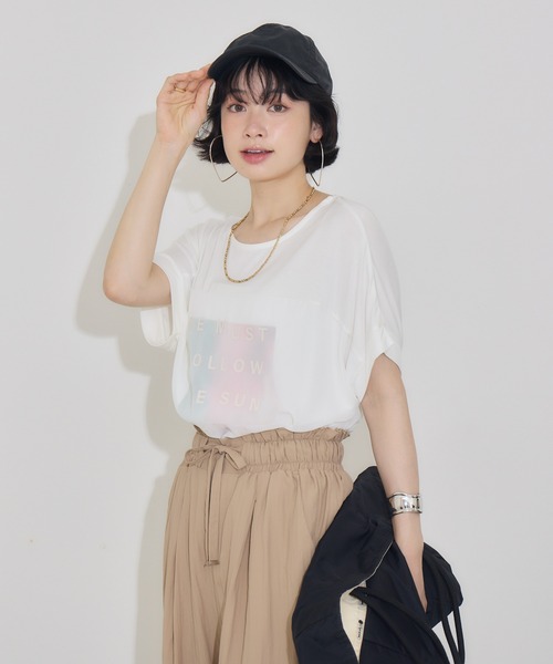 KATHARINE ROSS(キャサリンロス)の「【PILLINI/ピリーニ】ウォーターペインティングレイヤードTシャツ(Tシャツ/カットソー・レディース・ブラック/オフホワイト・MEDIUM)」の11枚目の写真