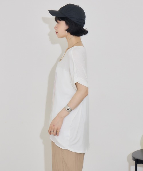 KATHARINE ROSS(キャサリンロス)の「【PILLINI/ピリーニ】ウォーターペインティングレイヤードTシャツ(Tシャツ/カットソー・レディース・ブラック/オフホワイト・MEDIUM)」の10枚目の写真