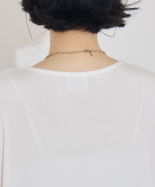 KATHARINE ROSS(キャサリンロス)の「【PILLINI/ピリーニ】ウォーターペインティングレイヤードTシャツ(Tシャツ/カットソー・レディース・ブラック/オフホワイト・MEDIUM)」の8枚目の写真