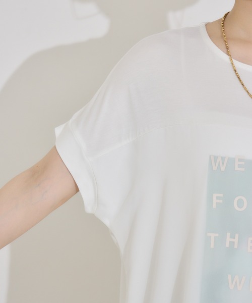 KATHARINE ROSS(キャサリンロス)の「【PILLINI/ピリーニ】ウォーターペインティングレイヤードTシャツ(Tシャツ/カットソー・レディース・ブラック/オフホワイト・MEDIUM)」の5枚目の写真