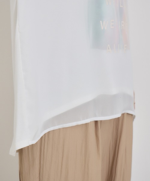 KATHARINE ROSS(キャサリンロス)の「【PILLINI/ピリーニ】ウォーターペインティングレイヤードTシャツ(Tシャツ/カットソー・レディース・ブラック/オフホワイト・MEDIUM)」の4枚目の写真