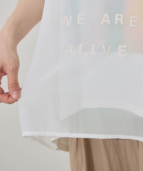 KATHARINE ROSS(キャサリンロス)の「【PILLINI/ピリーニ】ウォーターペインティングレイヤードTシャツ(Tシャツ/カットソー・レディース・ブラック/オフホワイト・MEDIUM)」の3枚目の写真