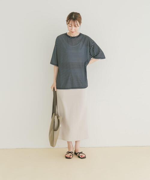 ITEMS URBANRESEARCH(アイテムズ アーバンリサーチ)の「シアー半袖Tシャツ(Tシャツ/カットソー・レディース・ブルー/ホワイト/ブラック・FREE)」の8枚目の写真