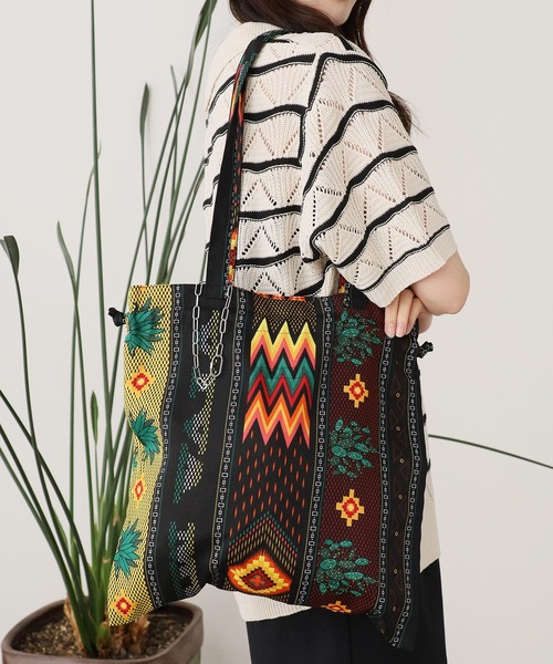 ROOPTOKYO(ループトウキョウ)の「Dept Pop/デプトポップ MEXICAN PATTERN BAG トートバッグ(トートバッグ・レディース・ピンク系2/イエロー系1/イエロー系2/ピンク系1・FREE)」の1枚目の写真