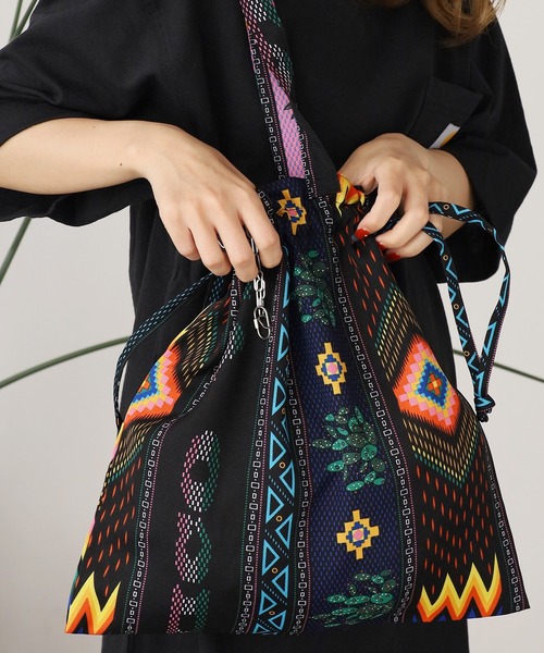 ROOPTOKYO(ループトウキョウ)の「Dept Pop/デプトポップ MEXICAN PATTERN BAG トートバッグ(トートバッグ・レディース・ピンク系2/イエロー系1/イエロー系2/ピンク系1・FREE)」の4枚目の写真