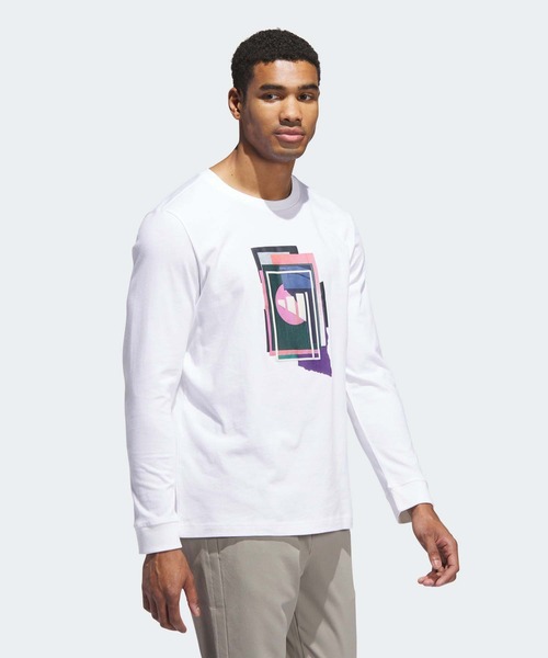 adidas（アディダス）の「ビヨンド ザ コース グラフィック 長袖 Tシャツ【adidas Golf/アディダスゴルフ】（Tシャツ/カットソー・メンズ・ホワイト・XX-LARGE/X-LARGE/LARGE/MEDIUM/SMALL）」の3枚目の写真