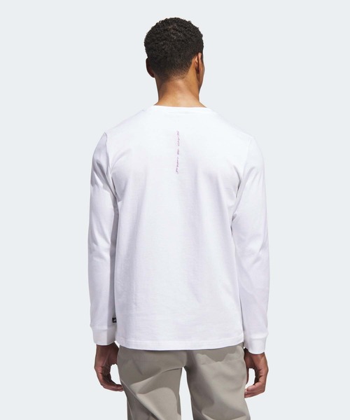 adidas（アディダス）の「ビヨンド ザ コース グラフィック 長袖 Tシャツ【adidas Golf/アディダスゴルフ】（Tシャツ/カットソー・メンズ・ホワイト・XX-LARGE/X-LARGE/LARGE/MEDIUM/SMALL）」の4枚目の写真