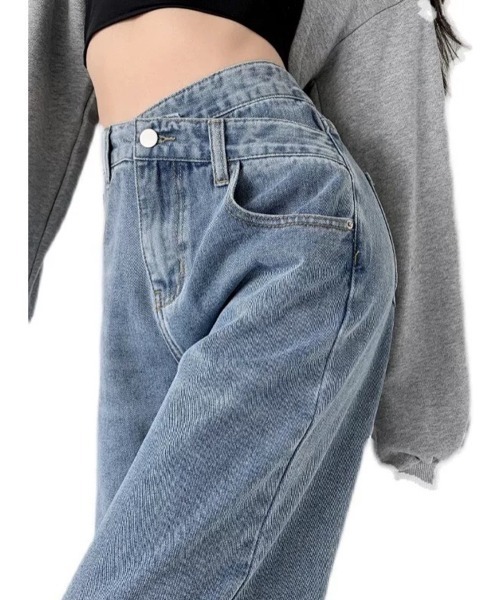 Beststore(ベストストア)の「ストレートデニム ウエストレイヤード風(デニムパンツ・レディース・ブルー/ブラック/ライトブルー・M/S/XL/L)」の11枚目の写真