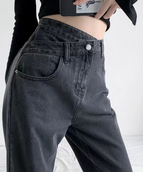 Beststore(ベストストア)の「ストレートデニム ウエストレイヤード風(デニムパンツ・レディース・ブルー/ブラック/ライトブルー・M/S/XL/L)」の13枚目の写真