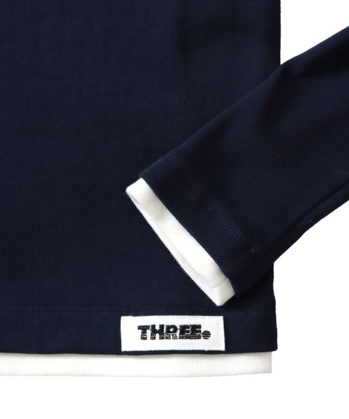 THREE DOTS TURQUOISE(スリードットターコイズ)の「THREE DOTS TURQUOISE × DRESSLAVE / HALF ZIP PULLOVER(ハーフジッププルオーバー)(Tシャツ/カットソー・レディース・ホワイト/ネイビー・36)」の20枚目の写真