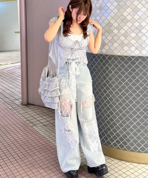.KOM(ドットコム)の「A'GEM/9 × .kom 『.KOM/ドットケーオーエム』 チェックブラウス(シャツ/ブラウス・レディース・グレー/チャコールグレー・FREE)」の8枚目の写真