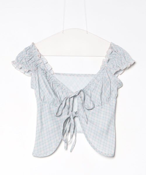 .KOM(ドットコム)の「A'GEM/9 × .kom 『.KOM/ドットケーオーエム』 チェックブラウス(シャツ/ブラウス・レディース・グレー/チャコールグレー・FREE)」の13枚目の写真