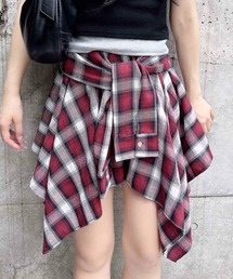 INGNI | 腰巻シャツ風チェック柄スカパン(スカート)
