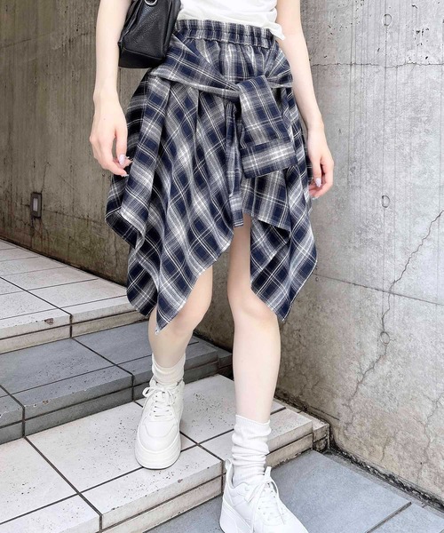 INGNI（イング）の「腰巻シャツ風チェック柄スカパン（スカート・レディース・ネイビー系2/レッド系その他5/ブラック系/ブラック系その他3/ネイビー系1/ローズ系8・FREE）」の17枚目の写真