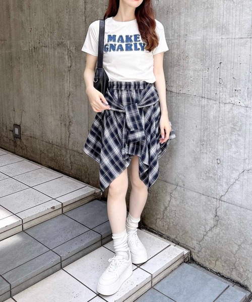 INGNI（イング）の「腰巻シャツ風チェック柄スカパン（スカート・レディース・ネイビー系2/レッド系その他5/ブラック系/ブラック系その他3/ネイビー系1/ローズ系8・FREE）」の20枚目の写真