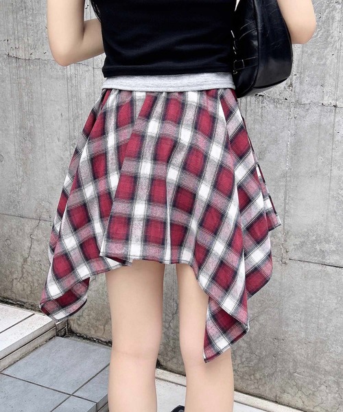 INGNI（イング）の「腰巻シャツ風チェック柄スカパン（スカート・レディース・ネイビー系2/レッド系その他5/ブラック系/ブラック系その他3/ネイビー系1/ローズ系8・FREE）」の11枚目の写真