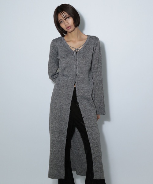 PAGEBOY（ページボーイ）の「ニットカーデワンピース（ワンピース・レディース・ブラック/グレー/オフホワイト・FREE）」の13枚目の写真