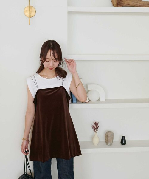 DISCOAT(ディスコート)の「ベロアキャミチュニック(チュニック・レディース・ブラック/ブラウン・FREE)」の18枚目の写真