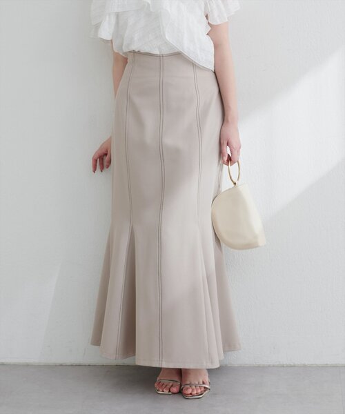 natural couture（ナチュラルクチュール）の「【WEB限定】ハートウエストマーメイドスカート（スカート・レディース・ネイビー/ベージュ/グレー/ブラウン・FREE）」の18枚目の写真