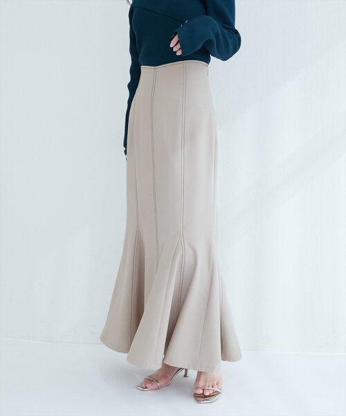 natural couture（ナチュラルクチュール）の「【WEB限定】ハートウエストマーメイドスカート（スカート・レディース・ネイビー/ベージュ/グレー/ブラウン・FREE）」の21枚目の写真