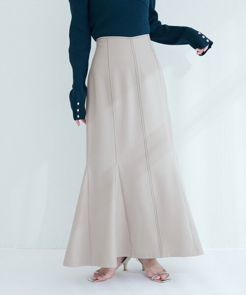 natural couture（ナチュラルクチュール）の「【WEB限定】ハートウエストマーメイドスカート（スカート・レディース・ネイビー/ベージュ/グレー/ブラウン・FREE）」の22枚目の写真