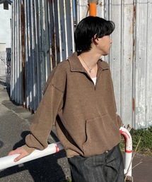 MandO（Auntie Rosa）（エムオー）の「ヴィンテージ加工ワッフルハーフジッププルオーバー（スウェット）」