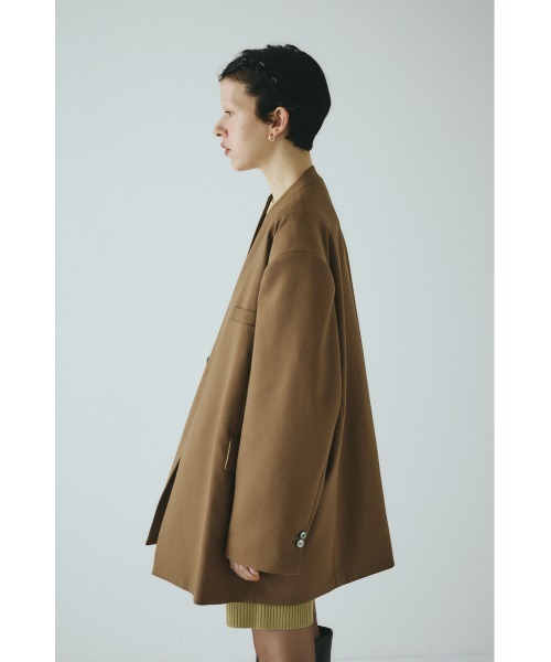 HeRIN.CYE（ヘリンドットサイ）の「No collar over jacket　　ノーカラーオーバージャケット（その他アウター・レディース・ブラウン/ネイビー/ベージュ・38/36）」の8枚目の写真