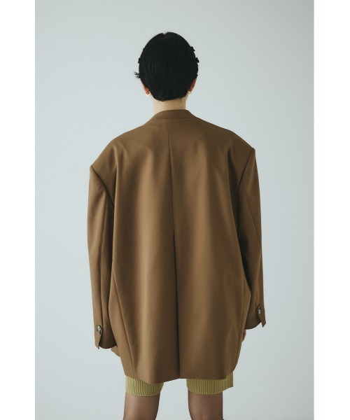 HeRIN.CYE（ヘリンドットサイ）の「No collar over jacket　　ノーカラーオーバージャケット（その他アウター・レディース・ブラウン/ネイビー/ベージュ・38/36）」の9枚目の写真